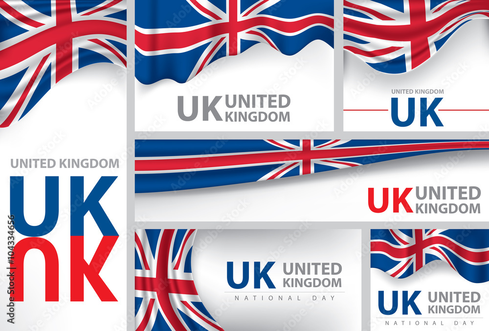 Wall mural abstract united kingdom flag, english colors (vector art)