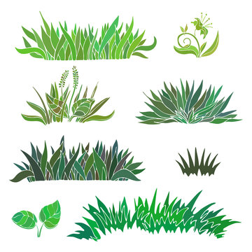 Hand-drawn grass. Vector illustration.