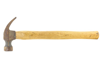 old hammer isolated on a white background