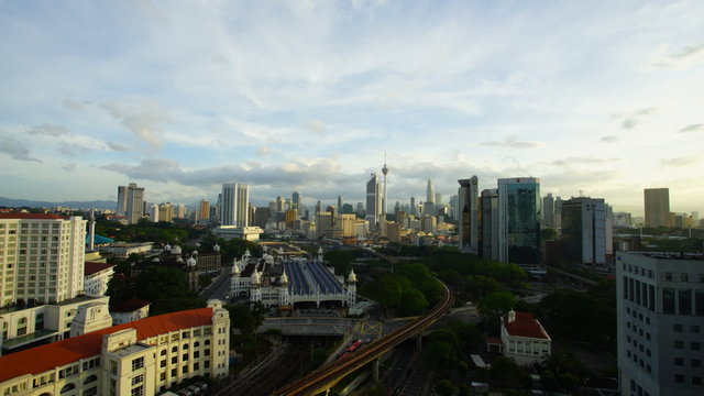 Timelapse of Kuala Lumpur with clouds background. Kuala Lumpur will have a lot of tropical rain between october to january every year