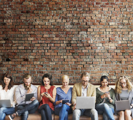 Diversity People Connection Digital Devices Browsing Concept
