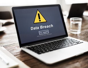 Data Breach Unsecured Warning Sign Concept