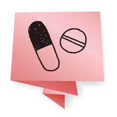 Pills doodle drawing