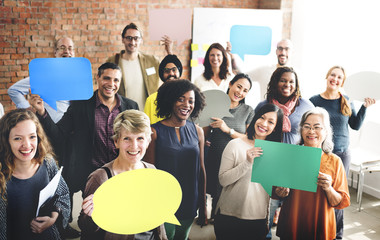 People Global Communications Speech Bubble Copy Space Concept