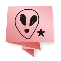 alien doodle drawing
