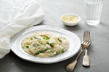 Asparagus lemon risotto with parmesan