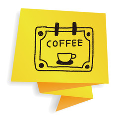 coffee shop sign doodle drawing