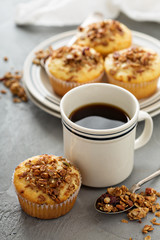 Homemade granola muffins for breakfast