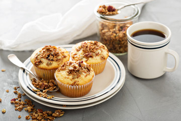 Homemade granola muffins for breakfast