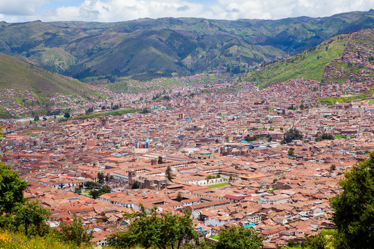 Landscape Of The City Of Cusco Peru