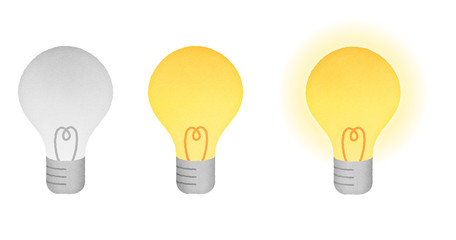 電球イラスト　セット素材　消灯・点灯
