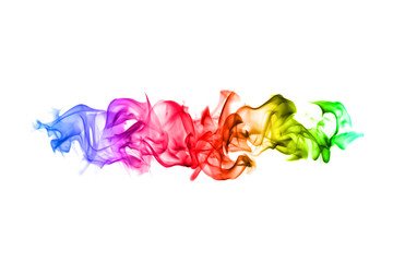 Abstract colorful flame patterns on white background