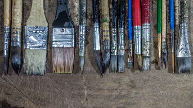 Equipment for painting and airbrush equipment - stock image