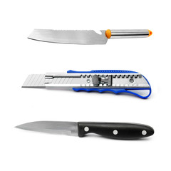 set of  knife on white background