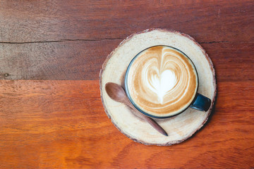 Coffee on the wood table