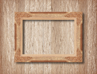 wooden picture frame isolared on white