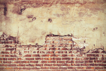 Old grunge brick wall color effect for background