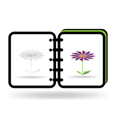 Flower book art graphic illustration logo template