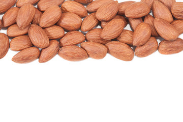 Almonds nut isolated on white background