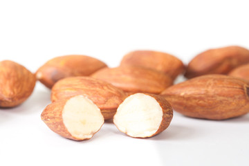 Almonds nut isolated on white background