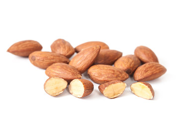 Almonds nut isolated on white background