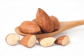 Almonds nut isolated on white background