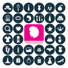 Beauty and Fashion Icon Set For Web & Mobile.