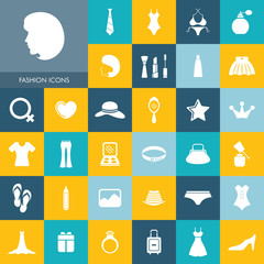 Beauty & Fashion Icon Set For Web & Mobile.