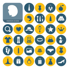 Beauty & Fashion Icon Set For Web & Mobile.