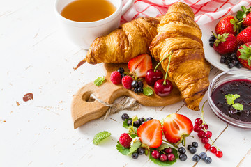 Breakfast - croissants with berries