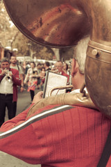 Marching band in Arles street, France