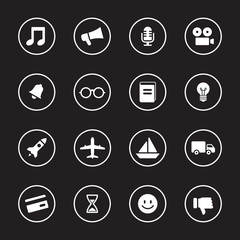 Fototapeta premium white flat icon set 5 with circle frame for web design, user interface (UI), infographic and mobile application (apps)