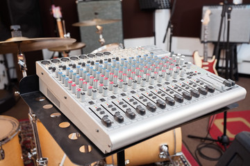 Closeup Of Gray Music Mixer