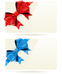 Gift cards with bow and ribbon.