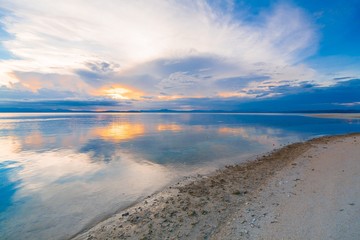 sunset  tropical sea