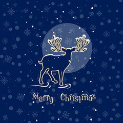 Fototapeta premium Beautiful deer christmas night