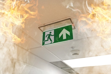 Emergency exit - fire in the office