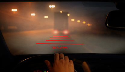 Driving in fog with the system head-up
