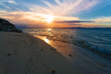 sunset  tropical sea