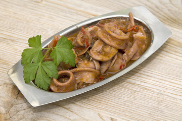 calamari with rice tray