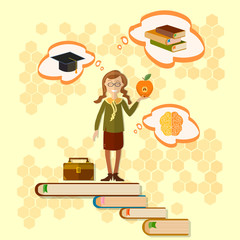 Education schoolgirl back to school power of knowledge