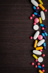 colored pills and tablets