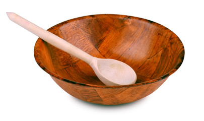 Wood spoon in the plate