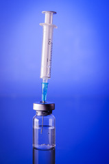 syringe and medical ampule