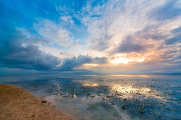 sunset  tropical sea