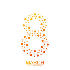Eight March. International Womens Day. Vector illustration 