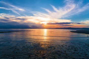 sunset  tropical sea