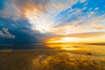 sunset  tropical sea