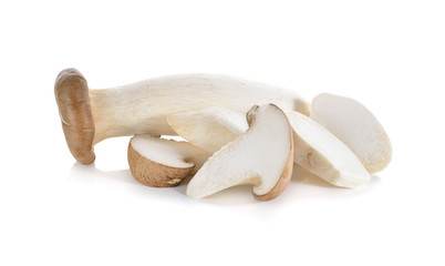 eryngii mushroom or King oyster mushroom on white background