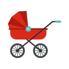 Fototapeta na wymiar Red baby carriage icon
